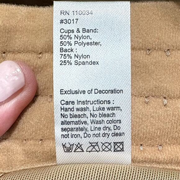 Elila Size 52L Full Coverage Bra NEW Sidney Jacquard Wireless Softcup 1305 Mocha - Picture 6 of 11